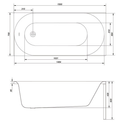 Ванна Octavia 150x70 з ніжками ( S301-251 ) Ванна Octavia 150x70 з ніжками ( S301-251 )