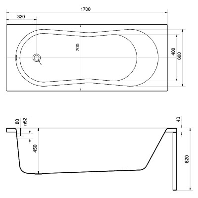 Ванна Nike 170x70 з ніжками ( S301-249 ) Ванна Nike 170x70 з ніжками ( S301-249 )