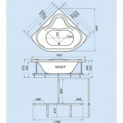 Ванна кутова Triton Медея 143х143