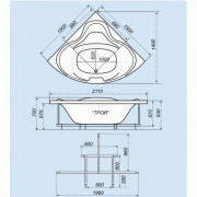 Ванна кутова Triton Троя 150х150