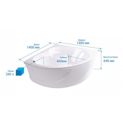 Ванна угловая Triton Эрика 140х140 Ванна угловая Triton Эрика 140х140