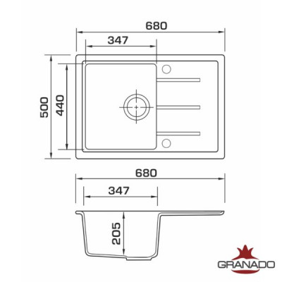 Кухонна мийка Granado Blanos gris 680x500 Кухонна мийка Granado Blanos gris 680x500
