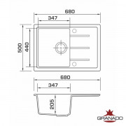 Кухонна мийка Granado Blanos avena 680x500