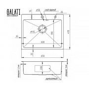 Кухонна мийка Galati Arta U-600 65x45x23