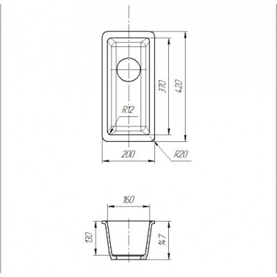 Кухонна мийка Galati Mira U-160 Antracit (901) 3469 Кухонна мийка Galati Mira U-160 Antracit (901) 3469