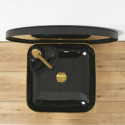 умывальник Rea Elisa 43x43 black/gold (REA-U0132)
