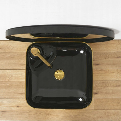 умывальник Rea Elisa 43x43 black/gold (REA-U0132) умывальник Rea Elisa 43x43 black/gold (REA-U0132)