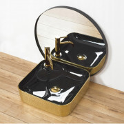 умывальник Rea Elisa 43x43 black/gold (REA-U0132)
