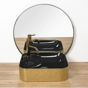 умывальник Rea Elisa 43x43 black/gold (REA-U0132)
