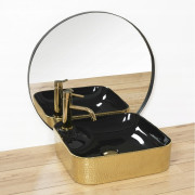 умывальник Rea Elisa 43x43 black/gold (REA-U0132)