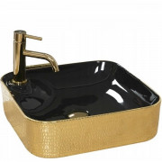 умывальник Rea Elisa 43x43 black/gold (REA-U0132)