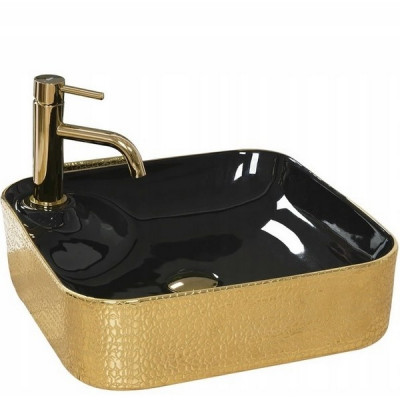 умывальник Rea Elisa 43x43 black/gold (REA-U0132) умывальник Rea Elisa 43x43 black/gold (REA-U0132)