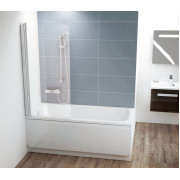 Штора для ванн CVS1 (CVS1-80 R білий +Transparent)