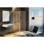 Душова кабіна Walk-In модель Corner (Walk In-Corner-110/80 v.200 Чорний+Transparent)