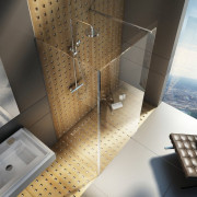 Душова кабіна Walk-In модель Corner (Walk In-Corner-110/80 v.200 Чорний+Transparent)