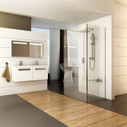 Душова кабіна Walk-In модель Corner (Walk In-Corner-110/80 v.200 Чорний+Transparent)