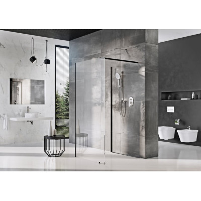 Душова кабіна Walk-In модель Corner (Walk In-Corner-110/80 v.200 Чорний+Transparent) Душова кабіна Walk-In модель Corner (Walk In-Corner-110/80 v.200 Чорний+Transparent)