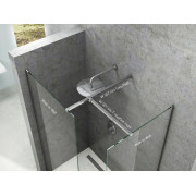 Душова кабіна Walk-In модель Double Wall (Walk In Wall-130 в.200 Чорний Transparent)