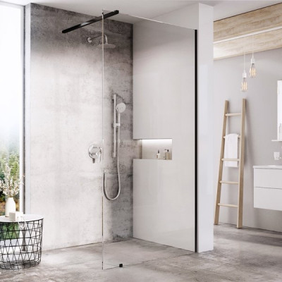 Душова кабіна Walk-In модель Wall (Walk In Wall-140 в.200 Чорний Transparent) Душова кабіна Walk-In модель Wall (Walk In Wall-140 в.200 Чорний Transparent)