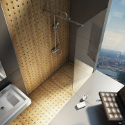Душова кабіна Walk-In модель Wall (Walk In Wall-120 в.200 см Чорний Transparent)