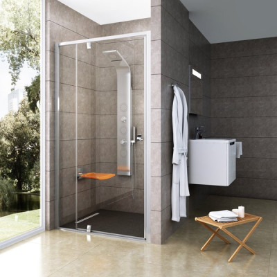 Душові двері Pivot PDOP2 (PDOP2-120 білий+Transparent) Душові двері Pivot PDOP2 (PDOP2-120 білий+Transparent)