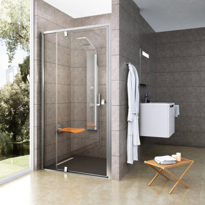 Душові двері Pivot PDOP2 (PDOP2-120 білий+Transparent) Душові двері Pivot PDOP2 (PDOP2-120 білий+Transparent)