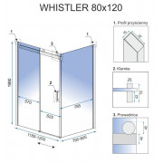 Душова кабіна REA WHISTLER 80X120