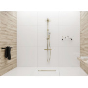 Трап для душу REA PURE NEO MIRROR GOLD PRO 80 см