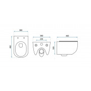 Підвісний унітаз REA CARTER RIMLESS чорний REA-C4211