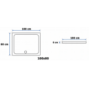 Душовий поддон Rea Savoy 80x100 Білий REA-K5332