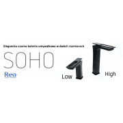 Змішувач для умивальника Rea Soho Чорний Низький REA-B8600