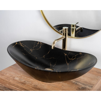 Умивальник Rea Royal 60 Black Marble MAT REA-U7478 Умивальник Rea Royal 60 Black Marble MAT REA-U7478