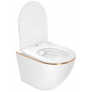 Унітаз Carlo white Mini Flat Gold Edge REA-C1222