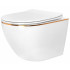 Унітаз Carlo white Mini Flat Gold Edge REA-C1222 Унітаз Carlo white Mini Flat Gold Edge REA-C1222