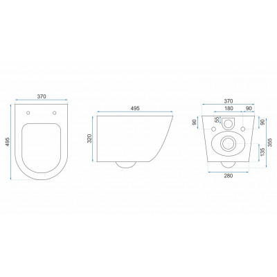 Унітаз Rea Carlo Mini Rimless Flat Чорний МАТ REA-C8489 Унітаз Rea Carlo Mini Rimless Flat Чорний МАТ REA-C8489