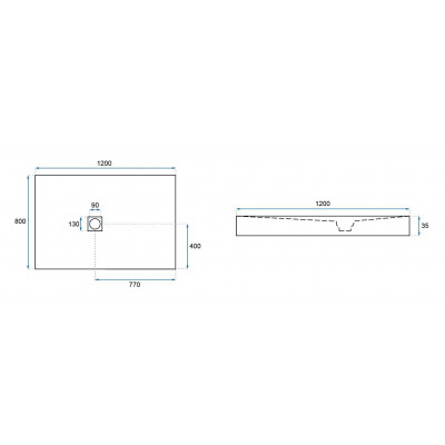 Душевий піддон Rea ROCK 80x120x3,5 REA-K4579 Душевий піддон Rea ROCK 80x120x3,5 REA-K4579