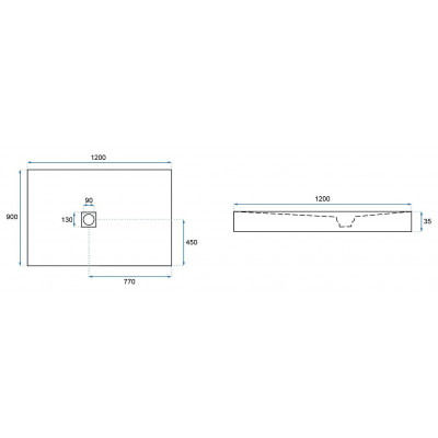 Душевий піддон Rea ROCK 90x120x3,5 REA-K4580 Душевий піддон Rea ROCK 90x120x3,5 REA-K4580