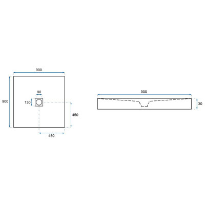 Душевий піддон Rea STONE 90x90 REA-K9601 Душевий піддон Rea STONE 90x90 REA-K9601