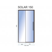 Душова дверка Rea Solar 150 Чорний МАТ REA-K6360
