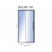 Душова дверка Rea Solar 130 Чорний МАТ REA-K6358