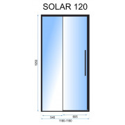 Душова дверка REA SOLAR 120 Чорний МАТ Rea-K6312