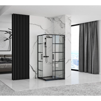 Душова кабіна Rea Concept 80x100 Чорний REA-K6389 Душова кабіна Rea Concept 80x100 Чорний REA-K6389