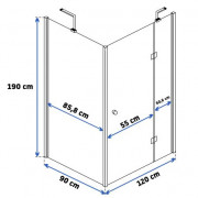 Душова кабіна Rea Easy Clean MADOX 90x120 Хром REA-K5630