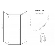 Душова кабіна Rea RAMA 90x90 Золото REA-K4904
