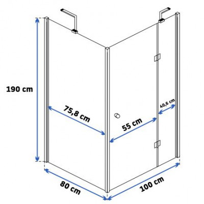 Душова кабіна Rea Easy Clean MADOX 80x100 Хром REA-K4512 Душова кабіна Rea Easy Clean MADOX 80x100 Хром REA-K4512
