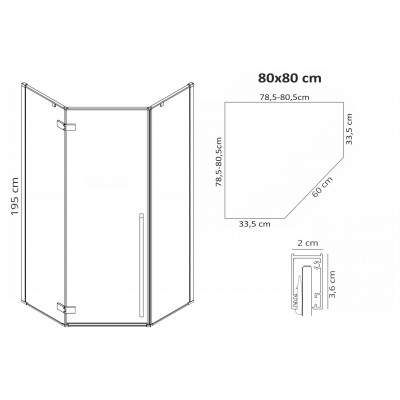 Душова кабіна Rea RAMA 80x80 Чорний REA-K6900 Душова кабіна Rea RAMA 80x80 Чорний REA-K6900
