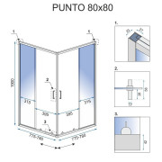 Душова кабіна Rea PUNTO 80x80 Чорний REA-K4800