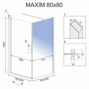 Душова кабіна Rea Maxim 80x80 L