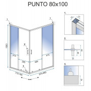 Душова Кабіна Rea Punto Black 80x100 REA-K4806