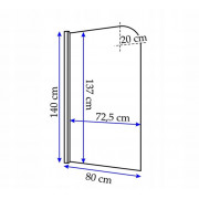 Шторка для ванни Rea TOPAZ 80 REA-W0088